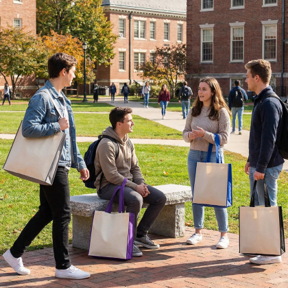 KUKU Natural Canvas Shopper With Coloured Gussets