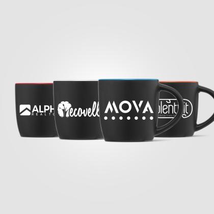 Zanzibar - 355 ml Matte Black Ceramic Mug with ColourPop
