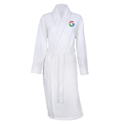 Aztex Polycotton Shawl Collar Waffle Bathrobe Dressing Gown
