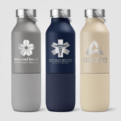 Freya Duo &ndash; 2-in-1 590 ml Double-Wall Recycled Stainless Steel Bottle with 325 ml Tumbler