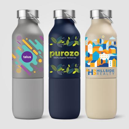 Freya Duo &ndash; 2-in-1 590 ml Double-Wall Recycled Stainless Steel Bottle with 325 ml Tumbler