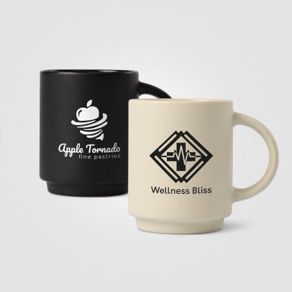 Caf&eacute; Duo - 325 ml Ceramic Mug & Bamboo Board Set