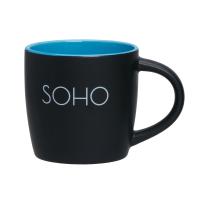 SOHO Matt Black/Ocean Blue Ceramic Mug