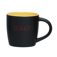 SOHO Matt Black/Yellow Green Ceramic Mug