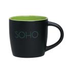 SOHO Matt Black/Lime Green Ceramic Mug