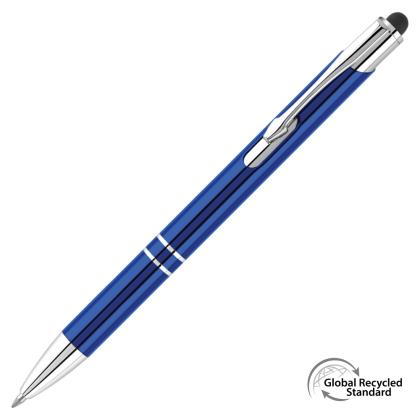 Electra-i Classic Metal GRS Recycled Ballpoint Pen with Stylus - Dark Blue