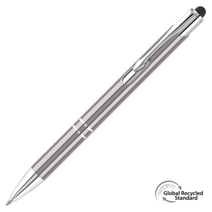 Electra-i Classic Metal GRS Recycled Ballpoint Pen with Stylus - Gun Metal