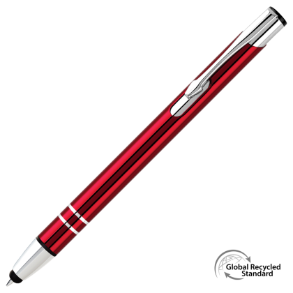 Electra GRS Recycled Metal Touch Stylus Ballpen - Red