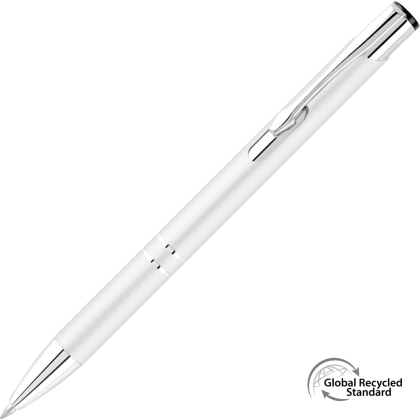 Electra Classic Satin GRS Recycled Metal Ballpoint Pen - White