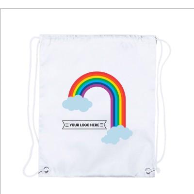Rainbow Drawstring Bag - Cloud