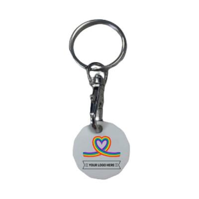 Rainbow Plastic Trolley Coin - Printed - Heart