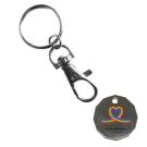 Rainbow Metal Trolley Coin - Heart
