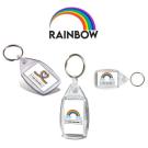 Rainbow Plastic Keyring - Heart