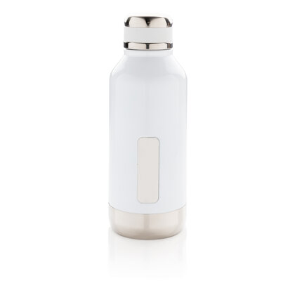Leak proof vacuum bottle with logo plate