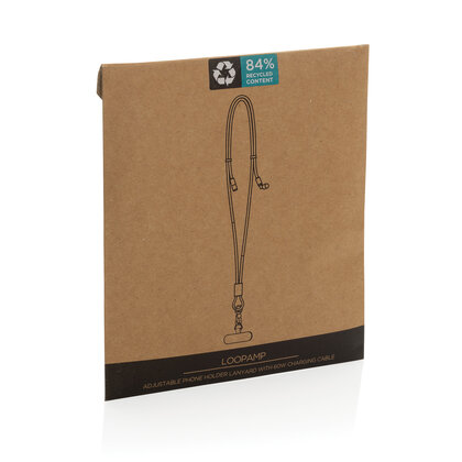 LoopAmp RCS RPET adjustable 160 cm phone cord with 60W cable