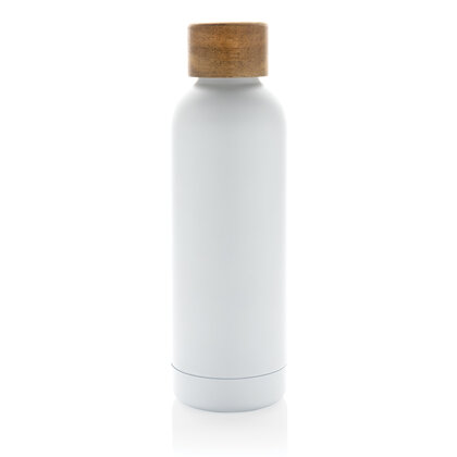 Wood RCS certified recycled stainless steel vacuum bottle