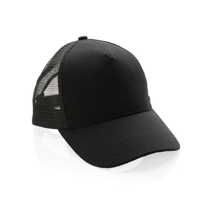 Impact AWARE&trade; Brushed rcotton 5 panel trucker cap 190gr