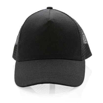 Impact AWARE&trade; Brushed rcotton 5 panel trucker cap 190gr