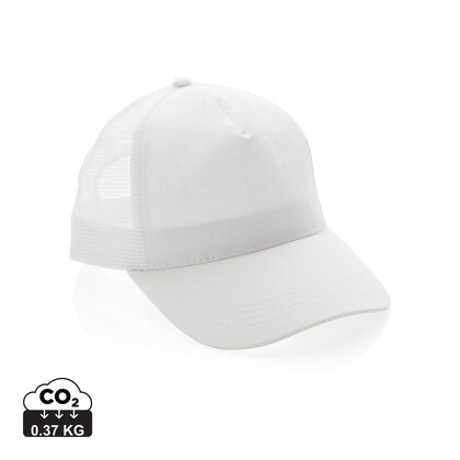 Impact AWARE&trade; Brushed rcotton 5 panel trucker cap 190gr