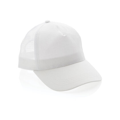 Impact AWARE&trade; Brushed rcotton 5 panel trucker cap 190gr