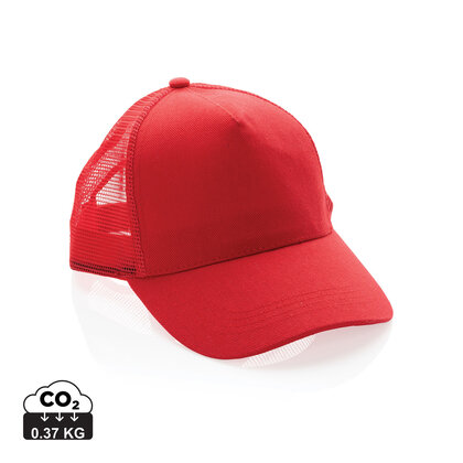 Impact AWARE&trade; Brushed rcotton 5 panel trucker cap 190gr