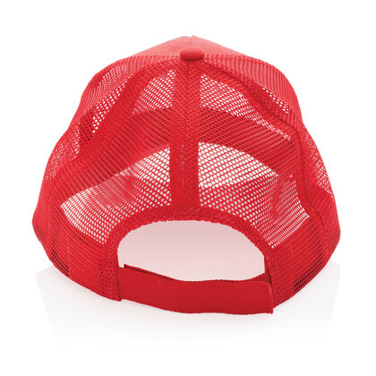 Impact AWARE&trade; Brushed rcotton 5 panel trucker cap 190gr