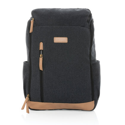 Impact AWARE&trade; 16 oz. recycled canvas 15" laptop backpack