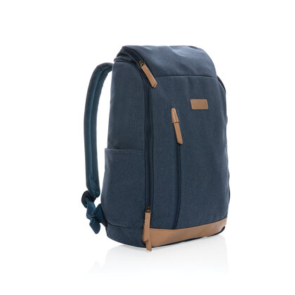 Impact AWARE&trade; 16 oz. recycled canvas 15" laptop backpack