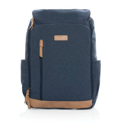 Impact AWARE&trade; 16 oz. recycled canvas 15" laptop backpack