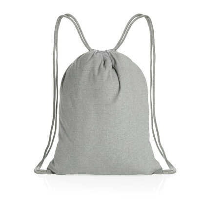 Impact AWARE&trade; recycled cotton drawstring backpack 145g