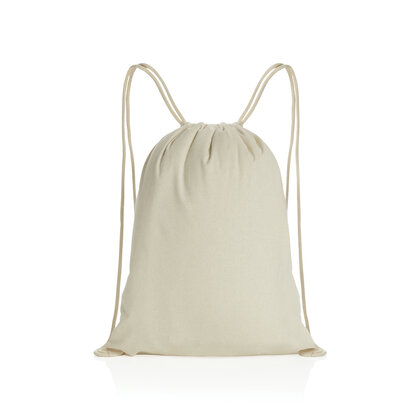 Impact AWARE&trade; recycled cotton drawstring backpack 145g