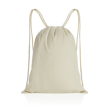 Impact AWARE&trade; recycled cotton drawstring backpack 145g
