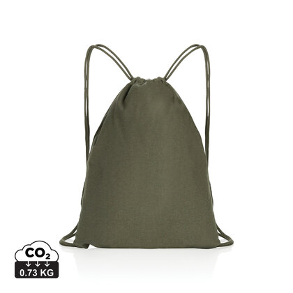 Impact AWARE&trade; recycled cotton drawstring backpack 145g