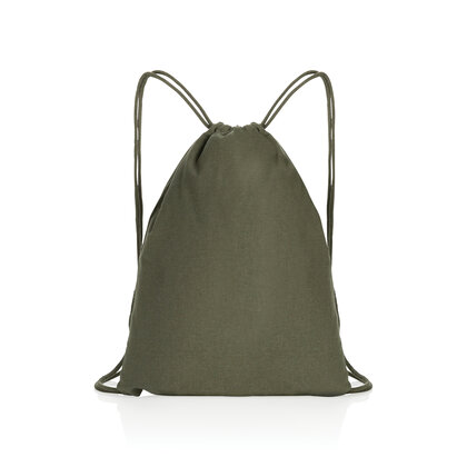 Impact AWARE&trade; recycled cotton drawstring backpack 145g