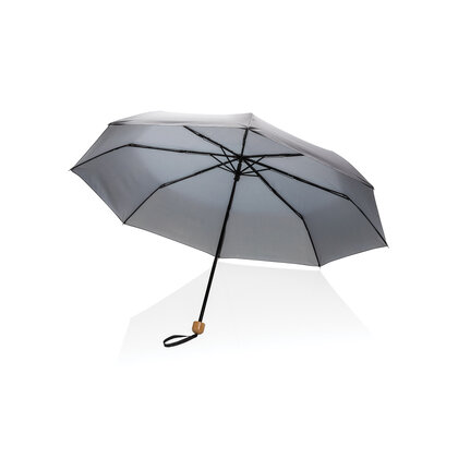 20.5" Impact AWARE&trade; RPET 190T Pongee bamboo mini umbrella