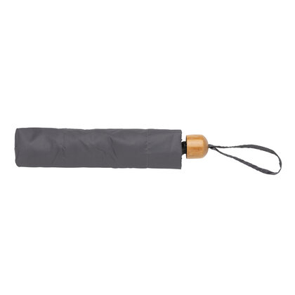 20.5" Impact AWARE&trade; RPET 190T Pongee bamboo mini umbrella