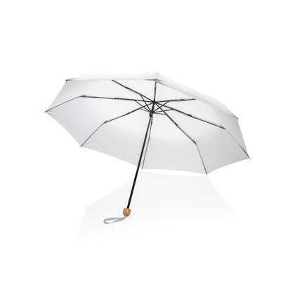 20.5" Impact AWARE&trade; RPET 190T Pongee bamboo mini umbrella