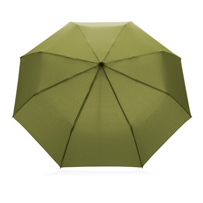 20.5" Impact AWARE&trade; RPET 190T Pongee bamboo mini umbrella