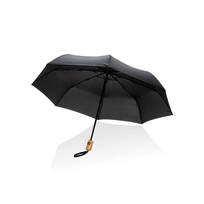 21" Impact AWARE&trade; RPET 190T bamboo auto open/close umbrella