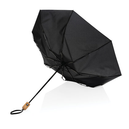 21" Impact AWARE&trade; RPET 190T bamboo auto open/close umbrella