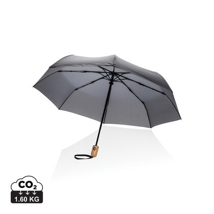 21" Impact AWARE&trade; RPET 190T bamboo auto open/close umbrella