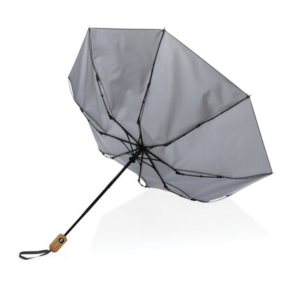 21" Impact AWARE&trade; RPET 190T bamboo auto open/close umbrella