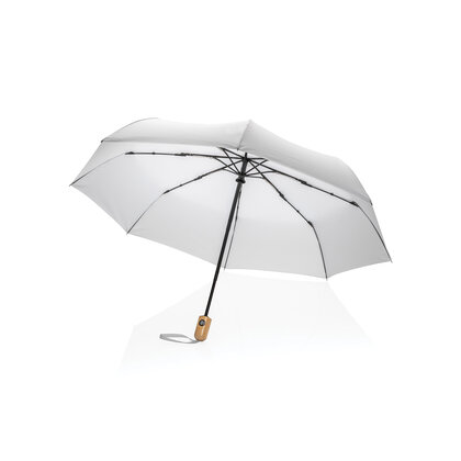 21" Impact AWARE&trade; RPET 190T bamboo auto open/close umbrella