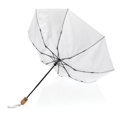 21" Impact AWARE&trade; RPET 190T bamboo auto open/close umbrella