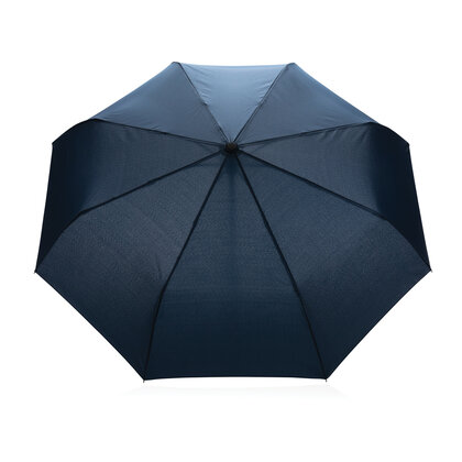 21" Impact AWARE&trade; RPET 190T bamboo auto open/close umbrella