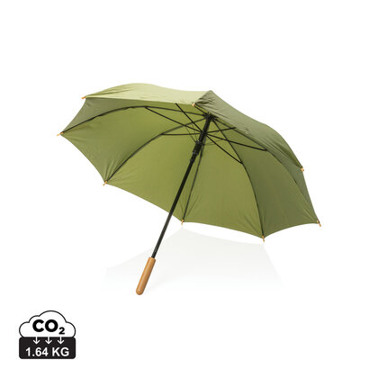 23" Impact AWARE&trade; RPET 190T auto open bamboo umbrella