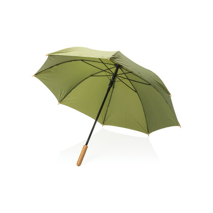23" Impact AWARE&trade; RPET 190T auto open bamboo umbrella