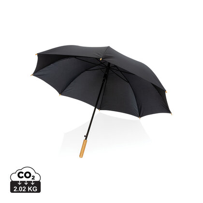 27" Impact AWARE&trade; RPET 190T auto open bamboo umbrella
