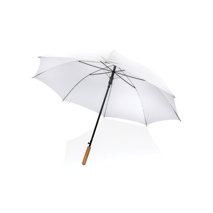 27" Impact AWARE&trade; RPET 190T auto open bamboo umbrella