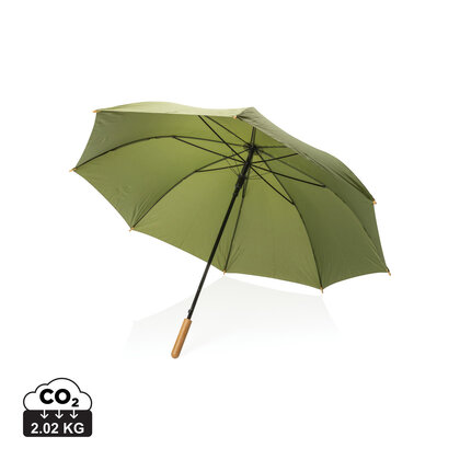 27" Impact AWARE&trade; RPET 190T auto open bamboo umbrella